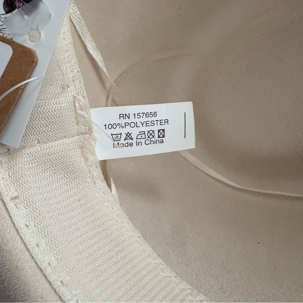 NWT Ivory Wide Brim Cowboy Hat - Picture 6 of 6
